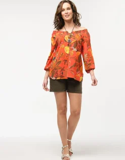 Christine Laure Chemisiers & Blouses|Hauts*Blouse 100% coton orange