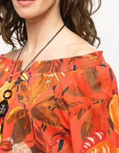 Christine Laure Chemisiers & Blouses|Hauts*Blouse 100% coton orange