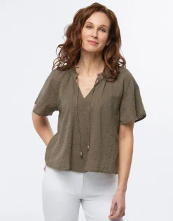 Christine Laure Chemisiers & Blouses|Hauts*Blouse ample coton kaki