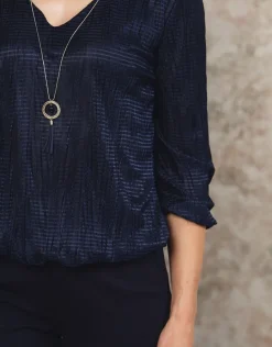 Christine Laure Chemisiers & Blouses|Hauts*Blouse bijoux bleu