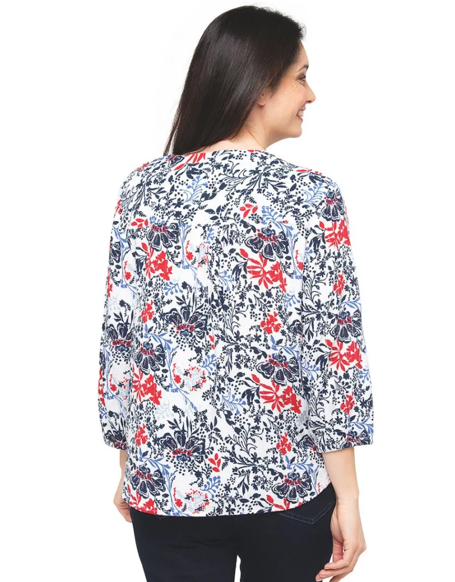 Christine Laure Chemisiers & Blouses|Hauts*Blouse blanche fleurs
