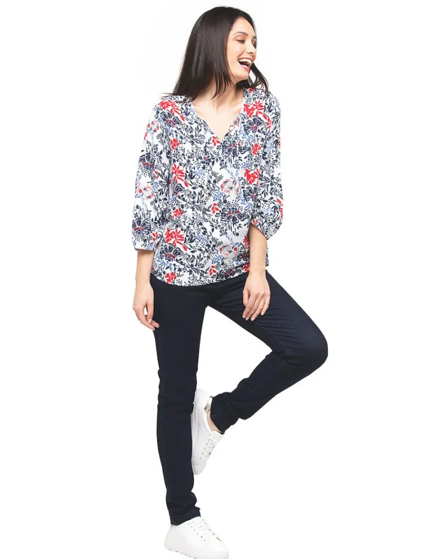 Christine Laure Chemisiers & Blouses|Hauts*Blouse blanche fleurs