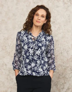 Christine Laure Chemisiers & Blouses|Hauts*Blouse bleu fleuri