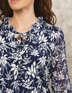 Christine Laure Chemisiers & Blouses|Hauts*Blouse bleu fleuri