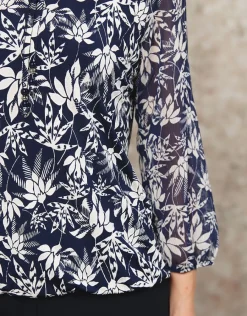 Christine Laure Chemisiers & Blouses|Hauts*Blouse bleu fleuri