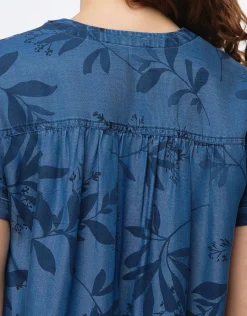 Christine Laure Hauts|Chemisiers & Blouses*Blouse bleu lyocell
