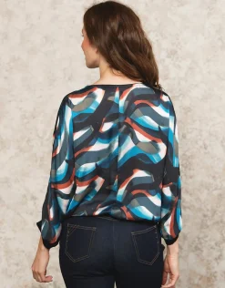 Christine Laure Chemisiers & Blouses|Hauts*Blouse bleu motif
