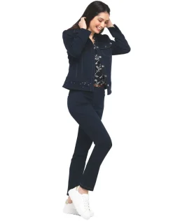 Christine Laure Chemisiers & Blouses|Hauts*Blouse brodée bleu marine