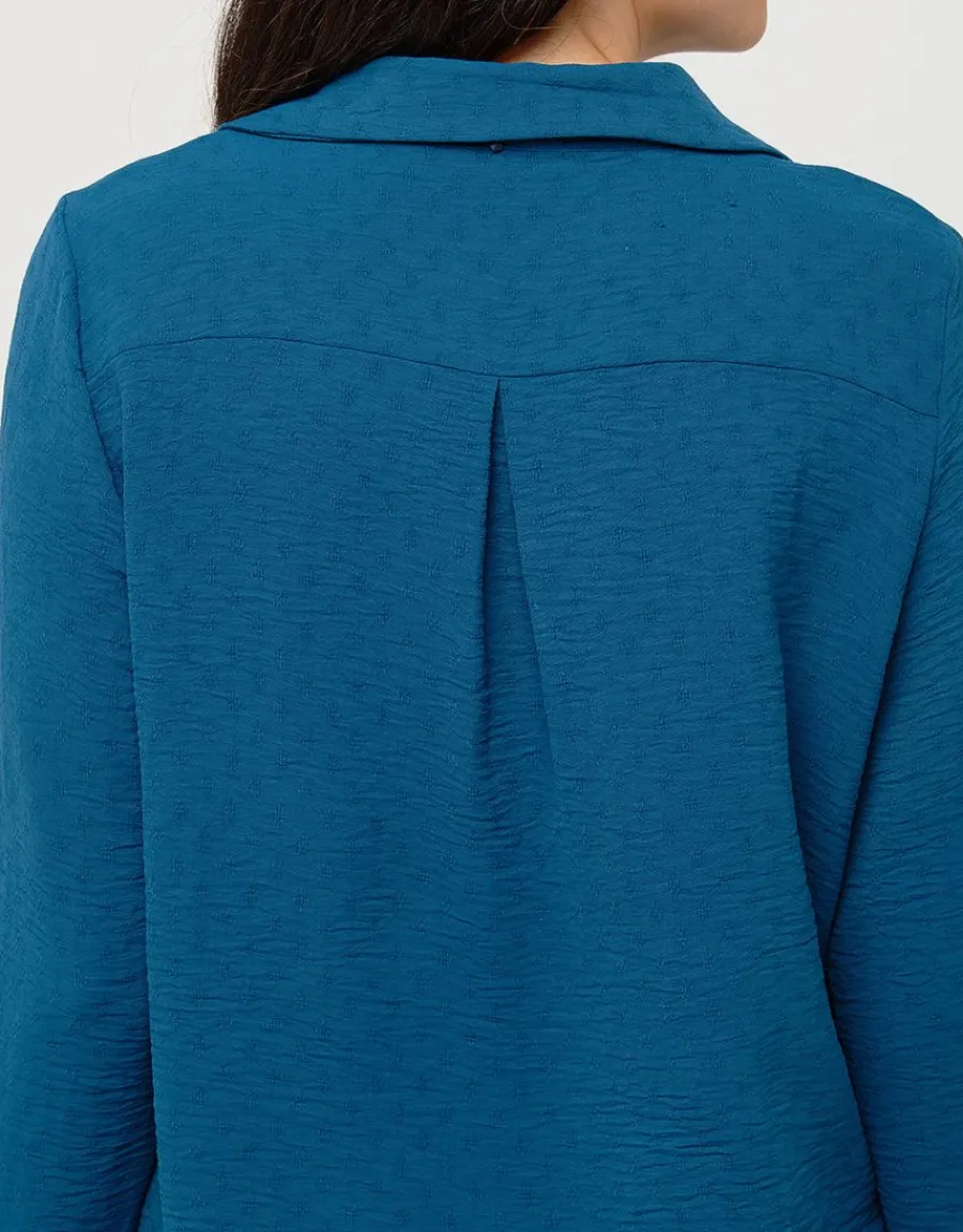 Christine Laure Chemisiers & Blouses|Hauts*Blouse col polo bleu