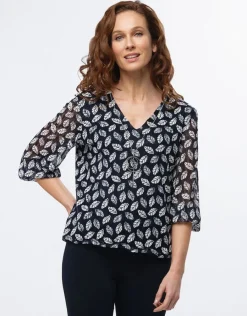 Christine Laure Chemisiers & Blouses|Hauts*Blouse dentelle marine