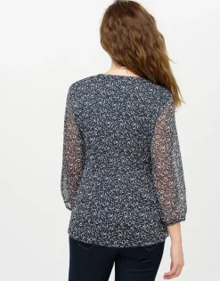 Christine Laure Chemisiers & Blouses|Hauts*Blouse fluide voile bleue