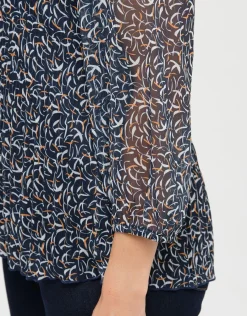 Christine Laure Chemisiers & Blouses|Hauts*Blouse fluide voile bleue