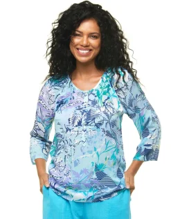 Christine Laure Chemisiers & Blouses|Hauts*Blouse imprimée bleu