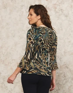 Christine Laure Chemisiers & Blouses|Hauts*Blouse kaki imprimé