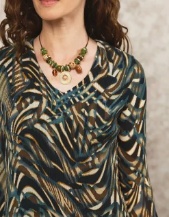 Christine Laure Chemisiers & Blouses|Hauts*Blouse kaki imprimé