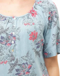 Christine Laure Chemisiers & Blouses|Hauts*Blouse lyocell bleu ciel