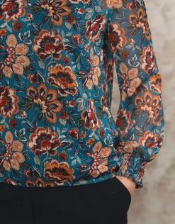 Christine Laure Chemisiers & Blouses|Hauts*Blouse motif floral bleu