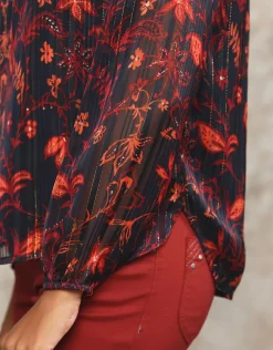Christine Laure Chemisiers & Blouses|Hauts*Blouse motifs noir rouge