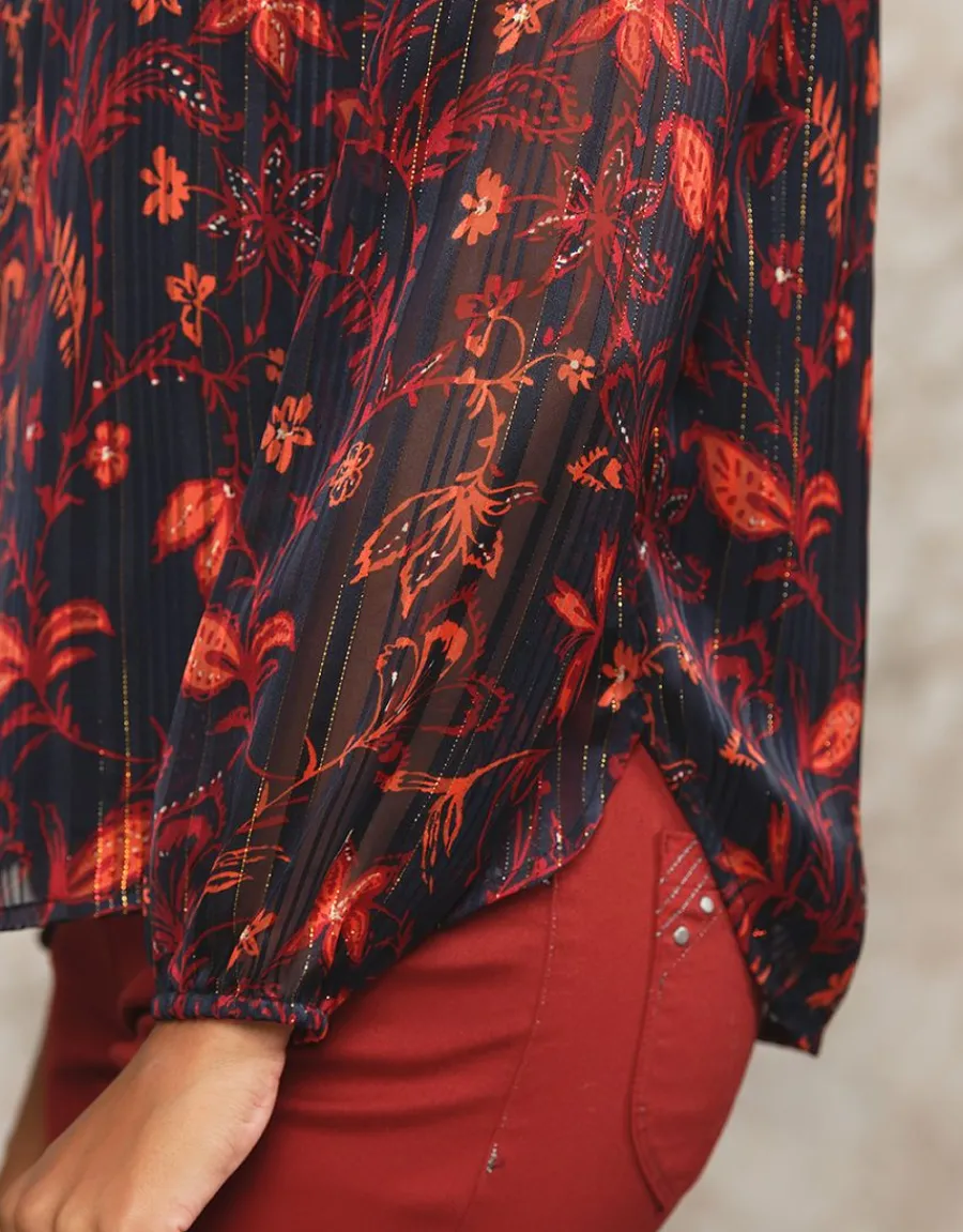 Christine Laure Chemisiers & Blouses|Hauts*Blouse motifs noir rouge