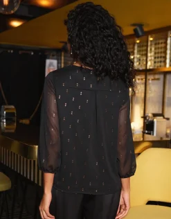 Christine Laure Chemisiers & Blouses|Hauts*Blouse noir à motifs