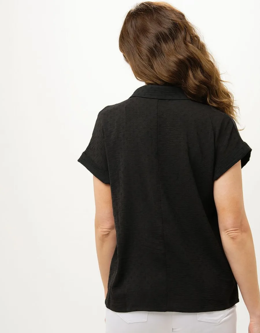 Christine Laure Hauts|Chemisiers & Blouses*Blouse noire esprit polo