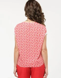 Christine Laure Chemisiers & Blouses|Hauts*Blouse rouge imprimé 60s