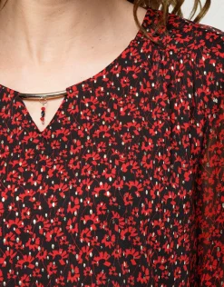 Christine Laure Chemisiers & Blouses|Hauts*Blouse rouge voile motif