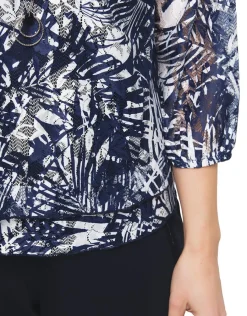 Christine Laure Chemisiers & Blouses|Hauts*Blouse résille bleu