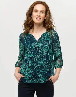 Christine Laure Chemisiers & Blouses|Hauts*Blouse verte imprimée