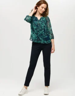 Christine Laure Chemisiers & Blouses|Hauts*Blouse verte imprimée