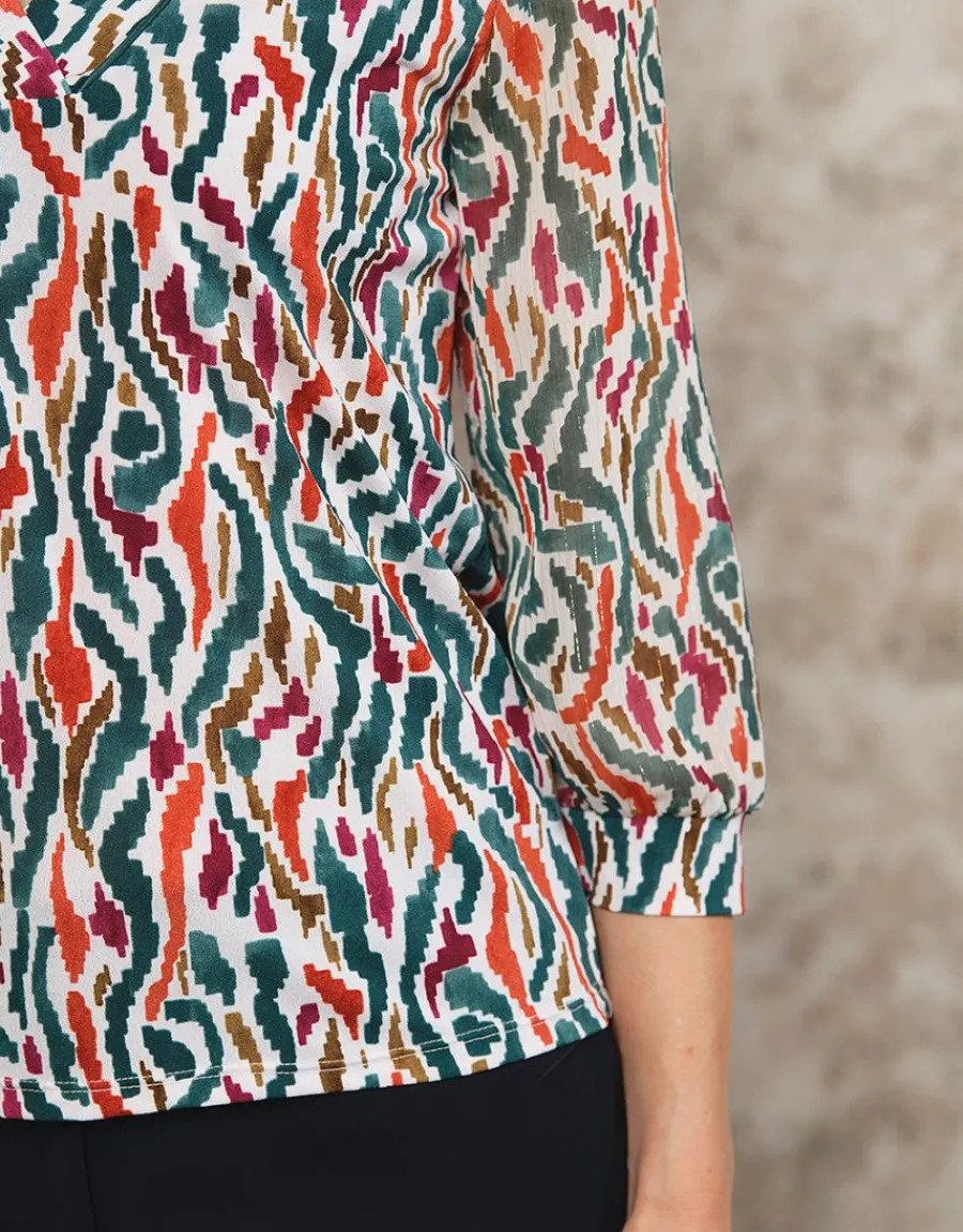 Christine Laure Chemisiers & Blouses|Hauts*Blouse verte imprimée