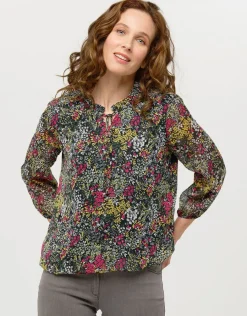 Christine Laure Chemisiers & Blouses|Hauts*Blouse voile vert fleuri