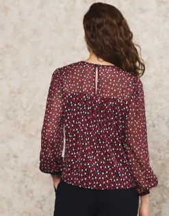 Christine Laure Chemisiers & Blouses|Hauts*Blouse volant noir motif