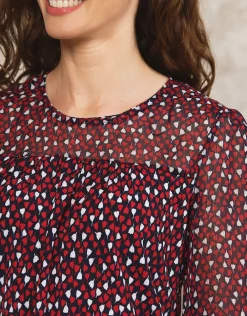 Christine Laure Chemisiers & Blouses|Hauts*Blouse volant noir motif