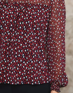 Christine Laure Chemisiers & Blouses|Hauts*Blouse volant noir motif