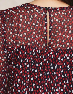 Christine Laure Chemisiers & Blouses|Hauts*Blouse volant noir motif