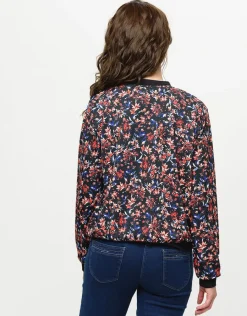 Christine Laure Casual|Vestes*Bombers noir feuillage