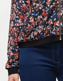 Christine Laure Casual|Vestes*Bombers noir feuillage