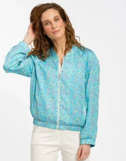 Christine Laure Casual|Vestes*Bombers turquoise imprimé