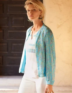 Christine Laure Casual|Vestes*Bombers turquoise imprimé