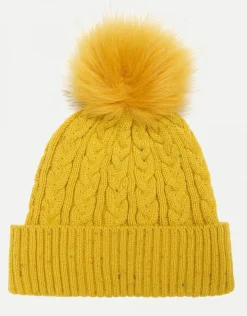Christine Laure Accessoires*Bonnet jaune pompon