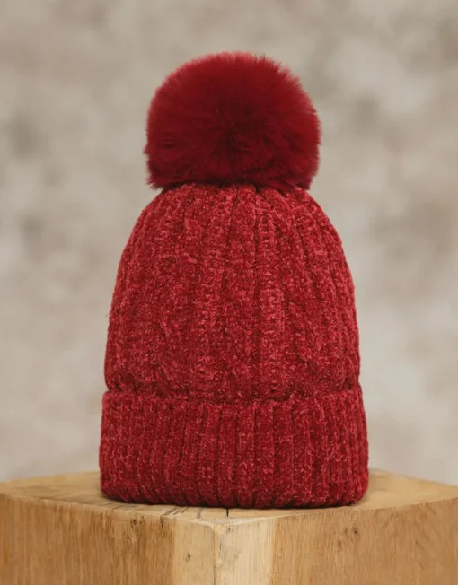 Christine Laure Accessoires*Bonnet pompon rouge - PortezParis