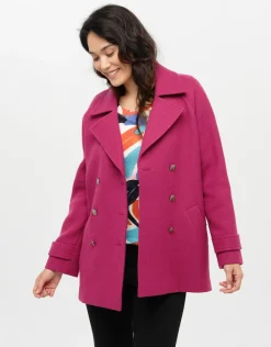 Christine Laure Manteaux|Parkas*Caban 70% laine rose