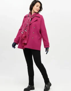 Christine Laure Manteaux|Parkas*Caban 70% laine rose