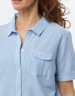 Christine Laure Chemisiers & Blouses|Hauts*Chemise coton rayé bleu