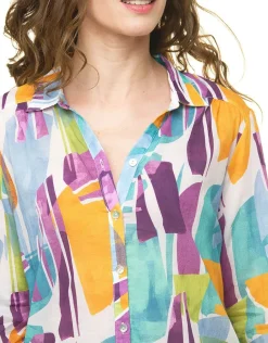 Christine Laure Hauts|Chemisiers & Blouses*Chemisier 100% coton bleu