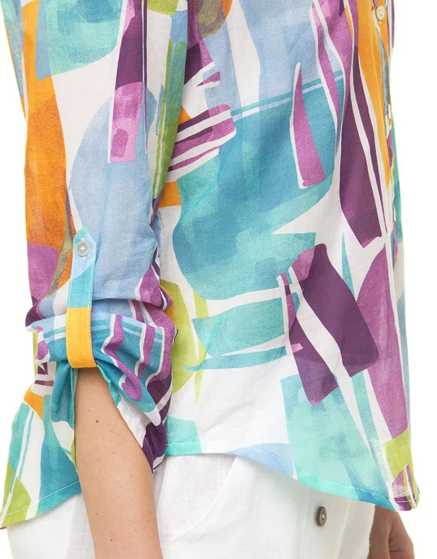 Christine Laure Hauts|Chemisiers & Blouses*Chemisier 100% coton bleu