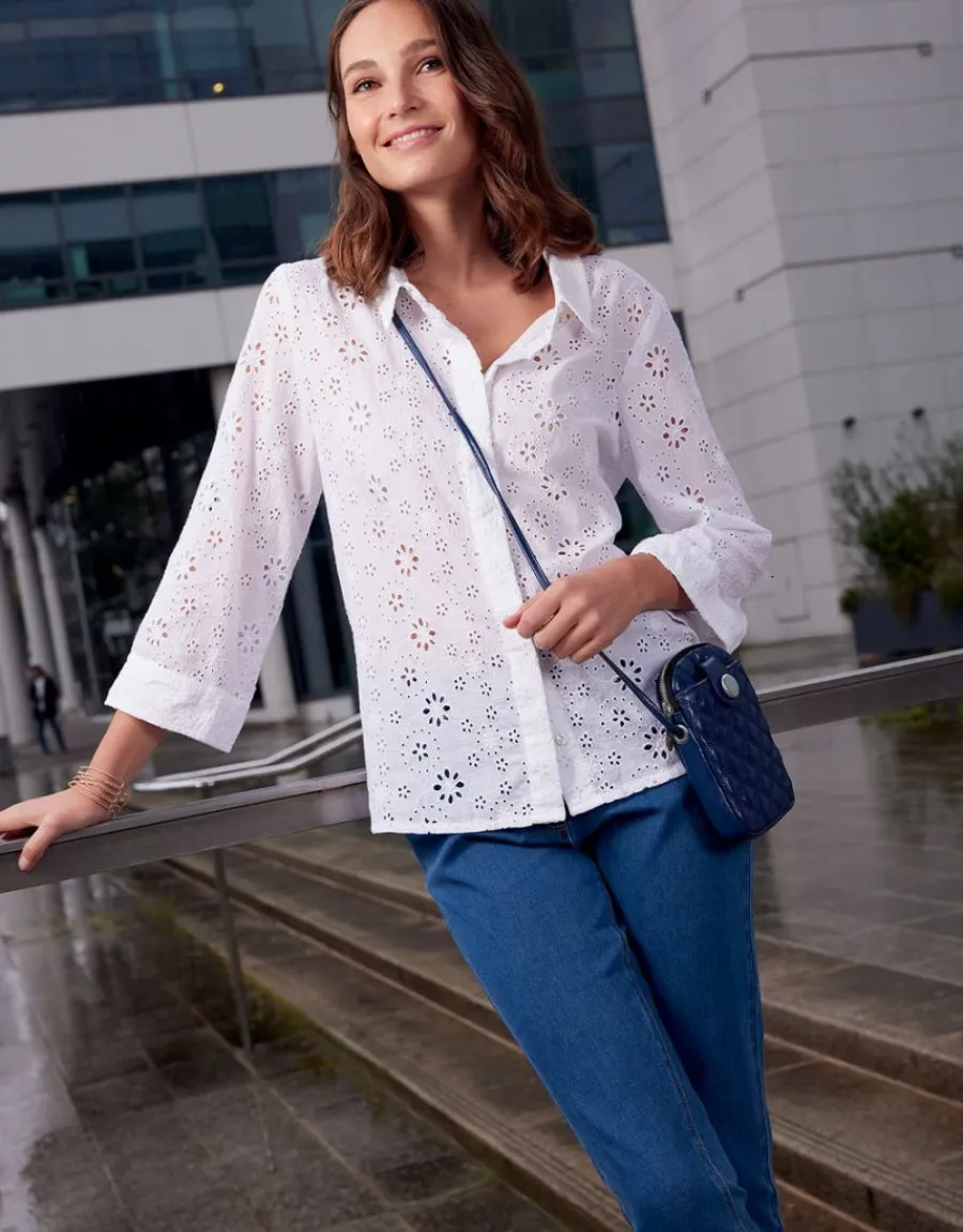 Christine Laure Chemisiers & Blouses|Hauts*Chemisier blanc broderie