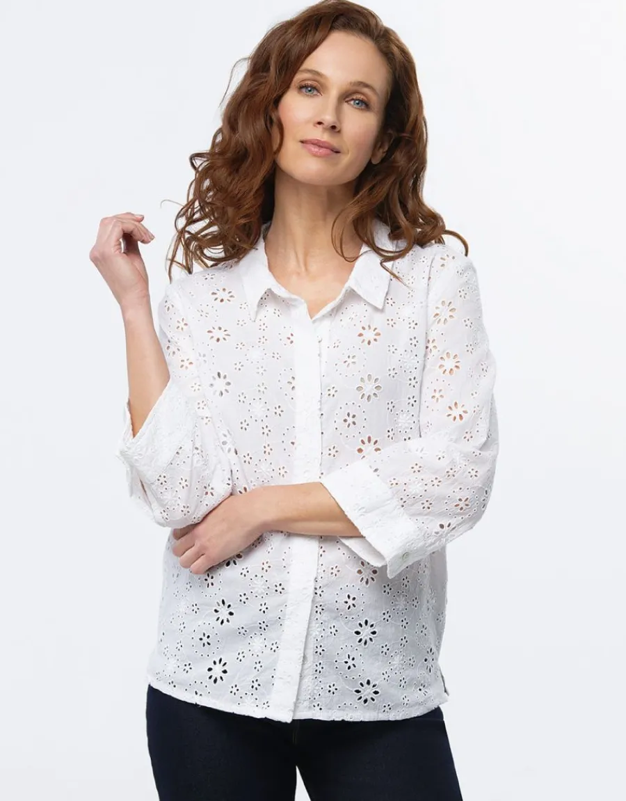 Christine Laure Chemisiers & Blouses|Hauts*Chemisier blanc broderie
