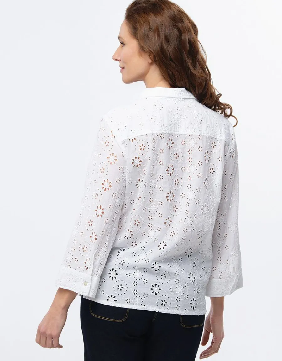 Christine Laure Chemisiers & Blouses|Hauts*Chemisier blanc broderie